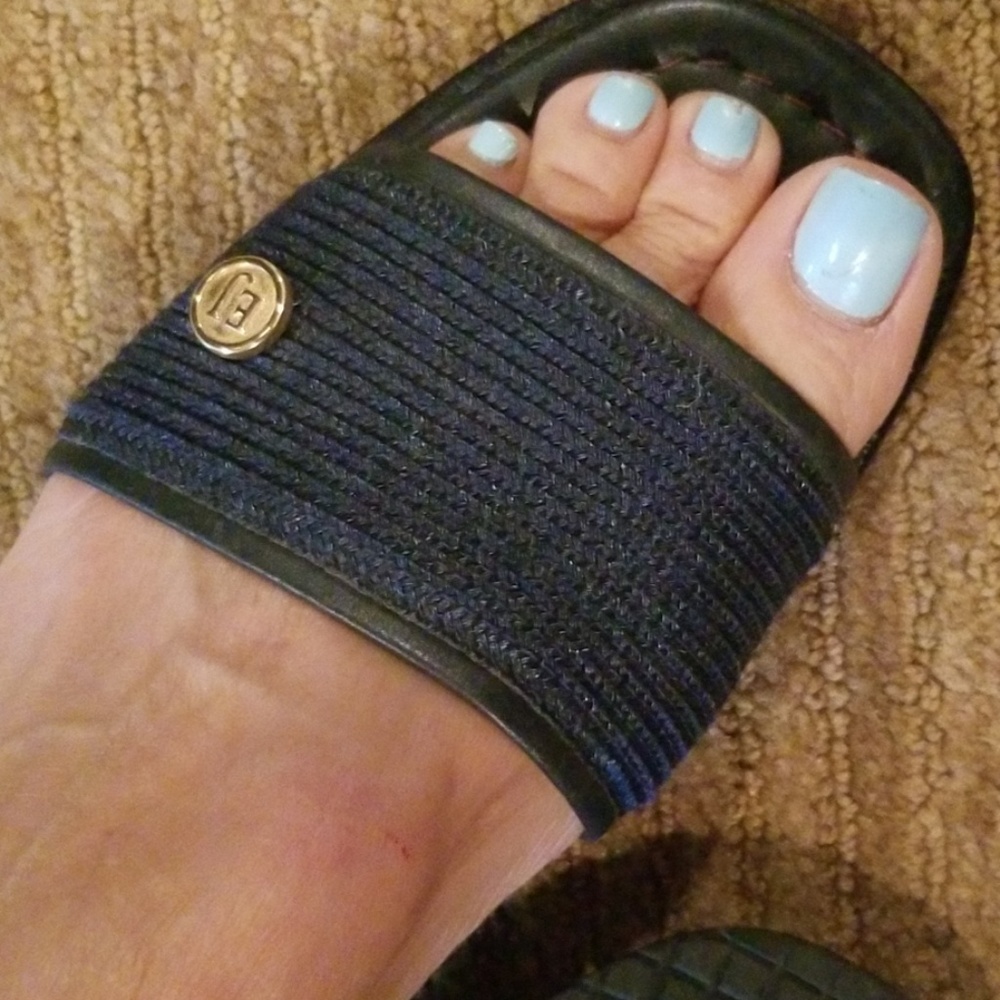 Navy sandals